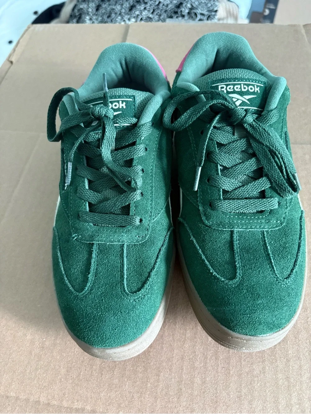 Reebok Dark Green Suede Sneakers
